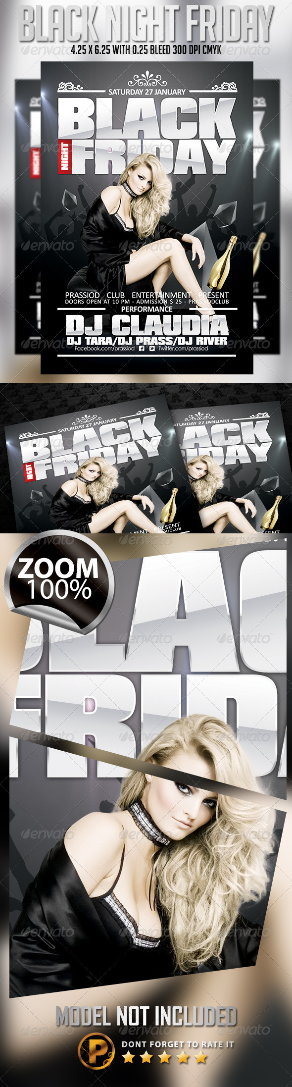 Black Night Friday Flyer Template - Clubs & Parties Events
