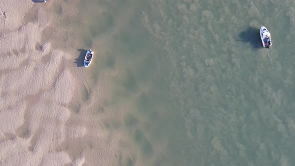 High Angle View of Boats Seen on River alt