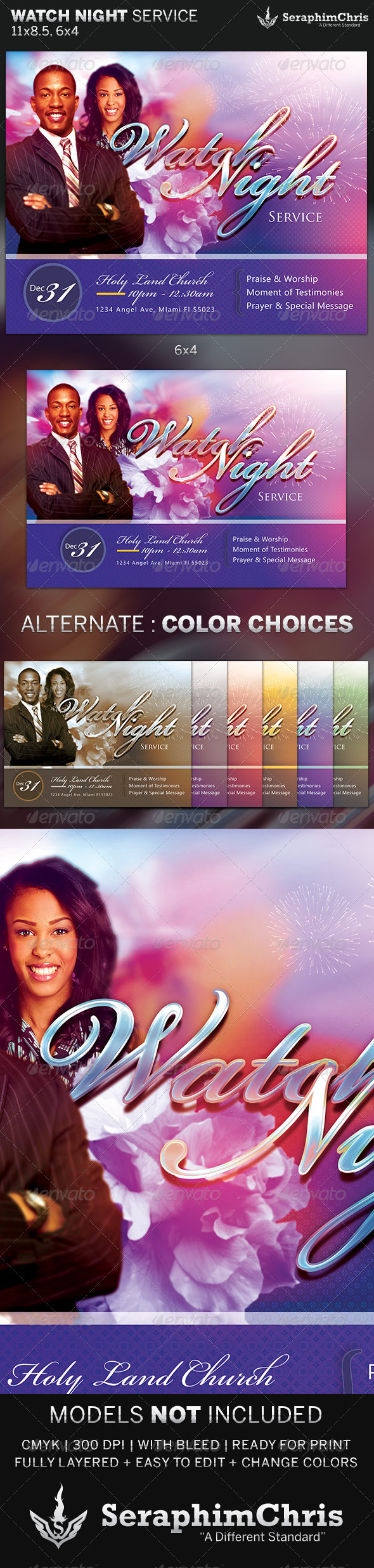 Watch Night Service: Church Flyer Template - Church Flyers