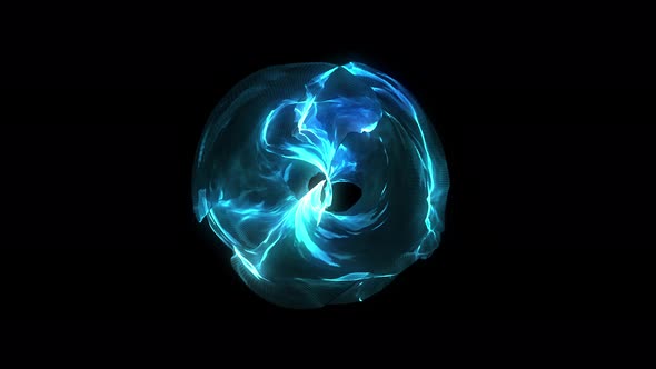 Abstract blue energy effect on a black background.