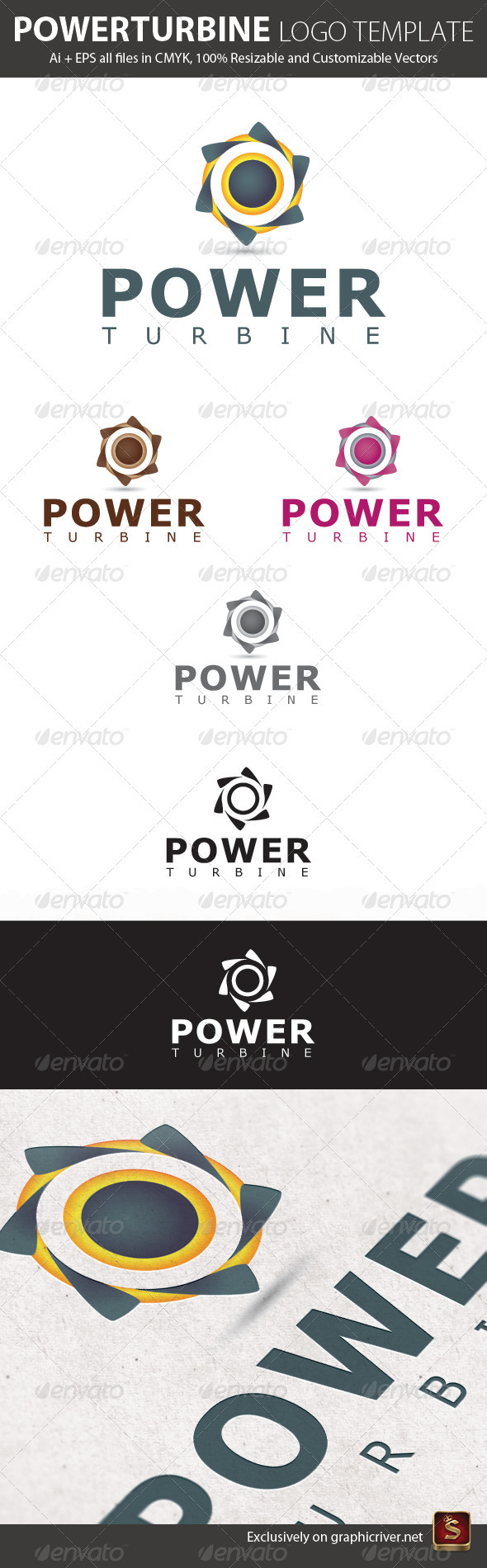Power Turbine Logo Template - Vector Abstract