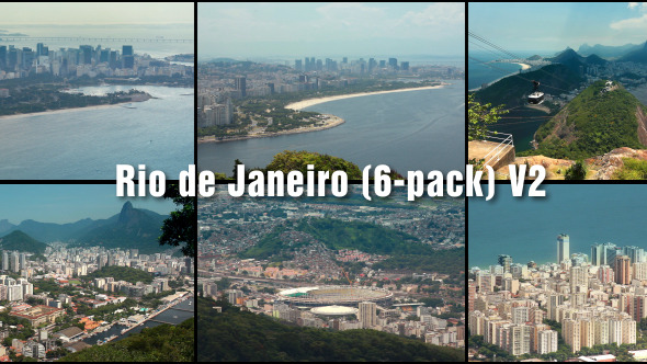 Brazil Aerial View Rio De Janeiro 6 (6 - Pack)