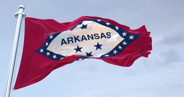Arkansas Flag Waving  Loop  4 K alt