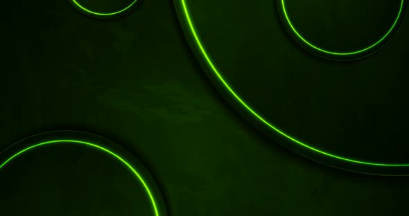 Dark Green Grunge Neon Laser Circles