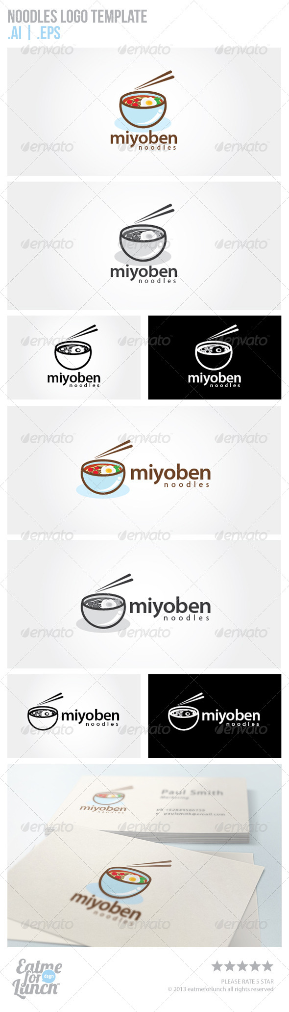Noodles Logo Template - Food Logo Templates