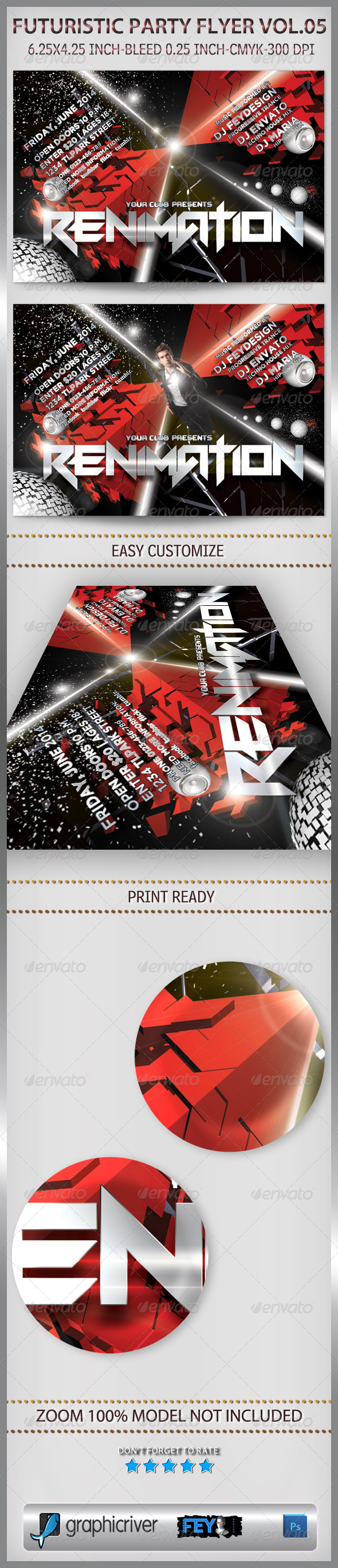 Futuristic Party Flyer Vol.05 - Clubs & Parties Events