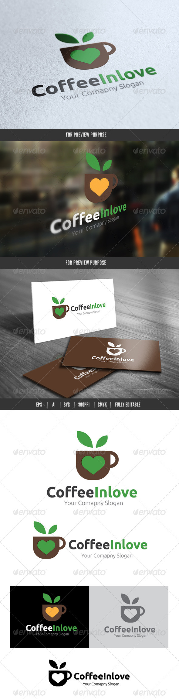 Coffee in Love - Food Logo Templates