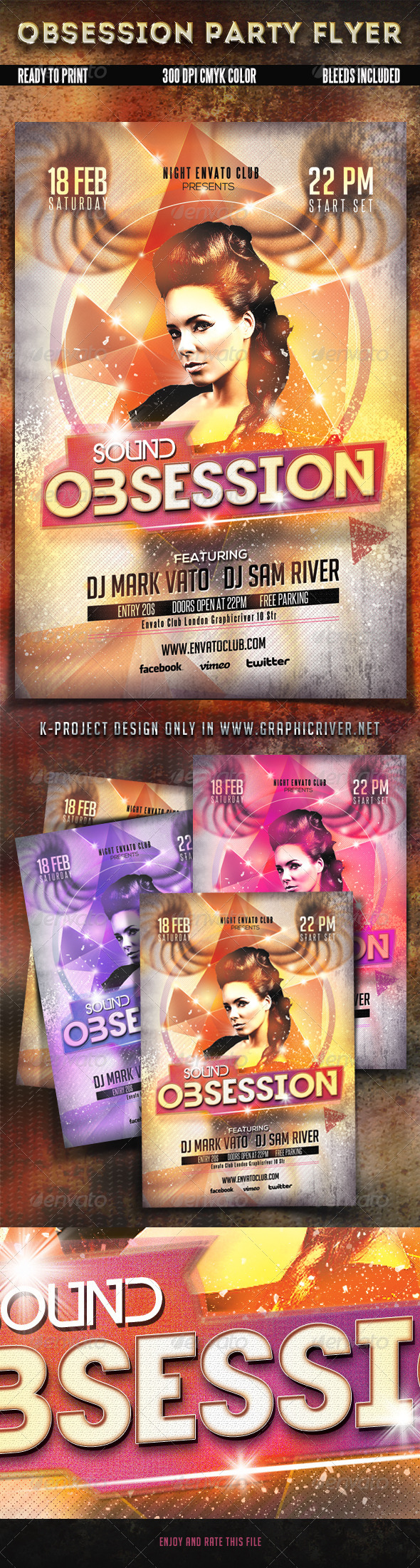 Obsession Party Flyer - Clubs & Parties Events