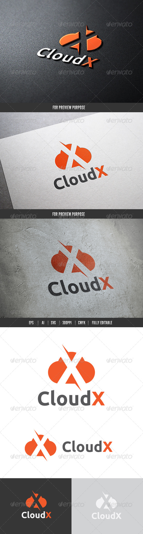 Cloud X - Nature Logo Templates