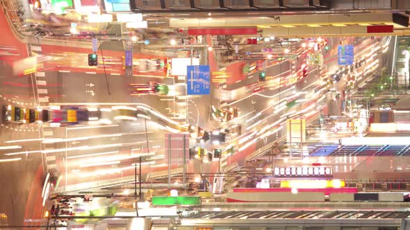 Busy Street In Tokyo Time Lapse Vertical alt