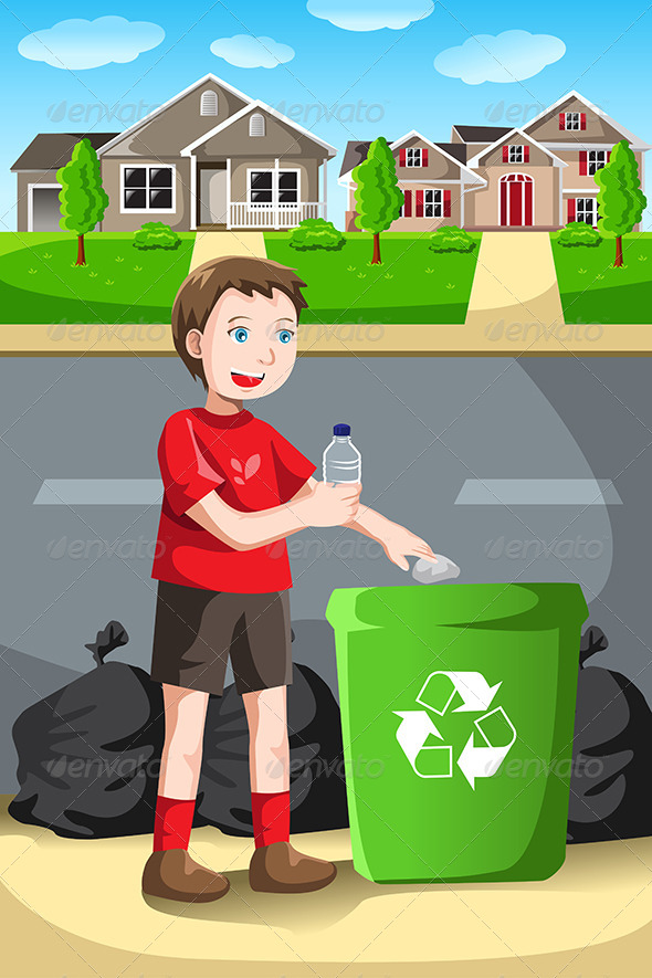 Recycling Kid - People Characters
