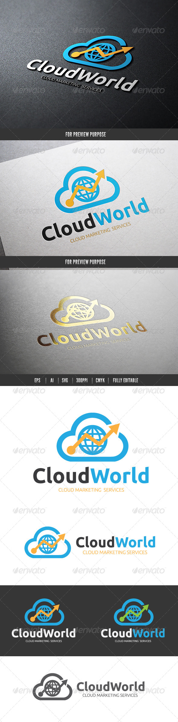 Cloud Marketing World - Nature Logo Templates