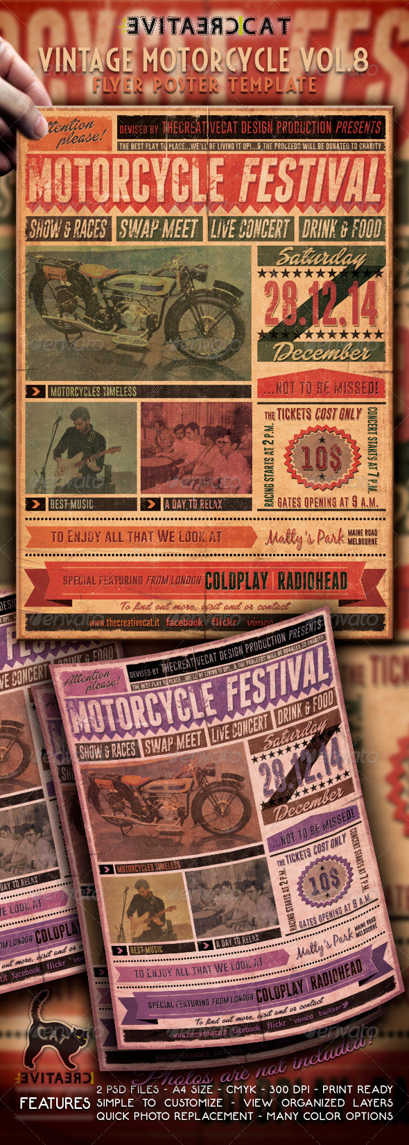 Vintage Motorcycle Flyer/Poster Vol. 8 - Events Flyers