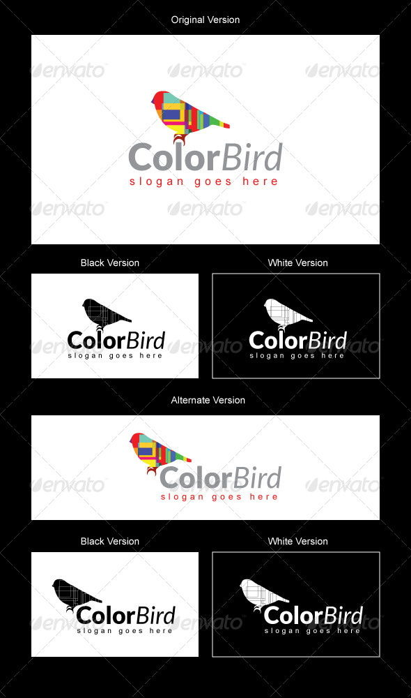 Color Bird Logo Design - Animals Logo Templates