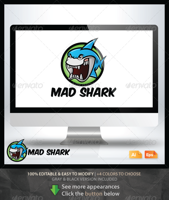 Mad Shark - Animals Logo Templates