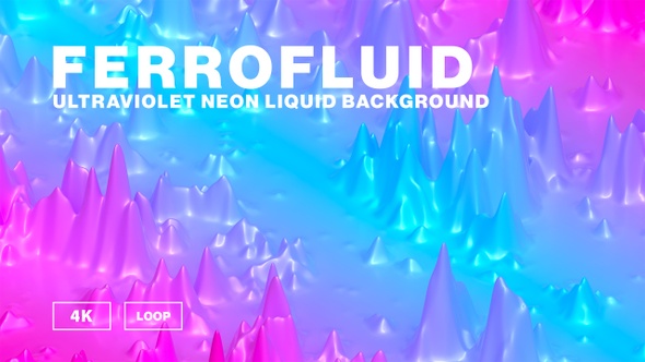 Abstract ultraviolet neon ferrofluid background