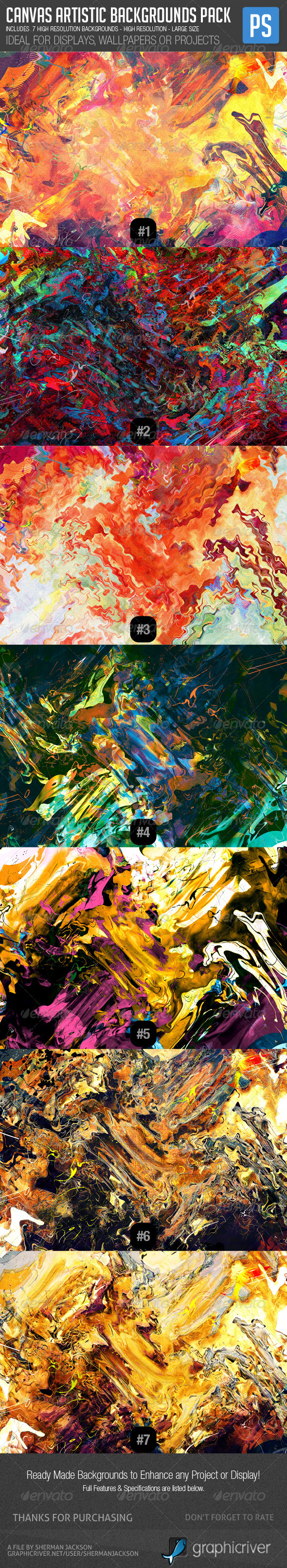 Canvas Artistic Patterns & Backgrounds Bundle - Patterns Backgrounds