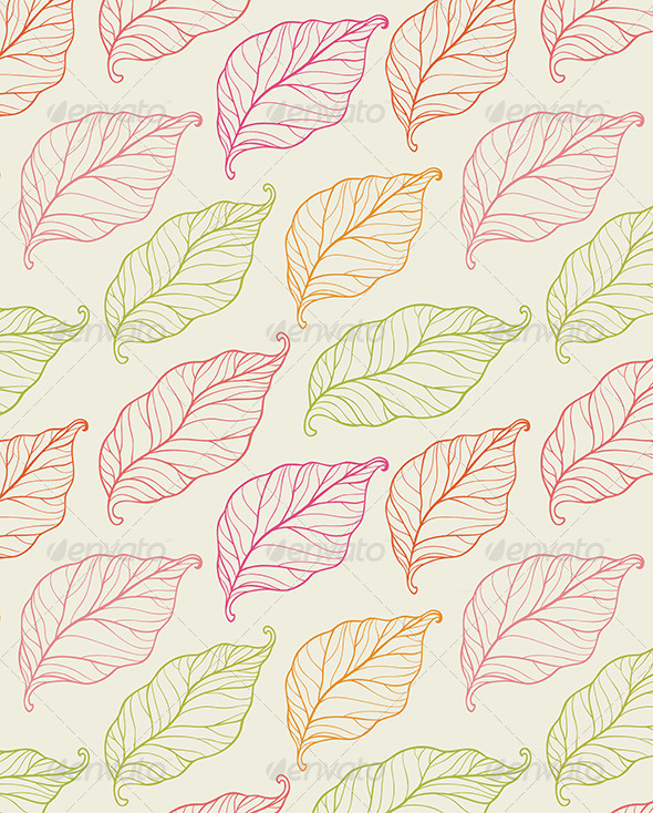 Seamless Pattern with Leaves - Patterns Decorative