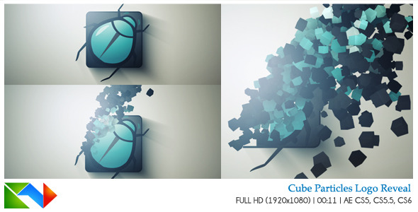 Cube logo Particles Reveal