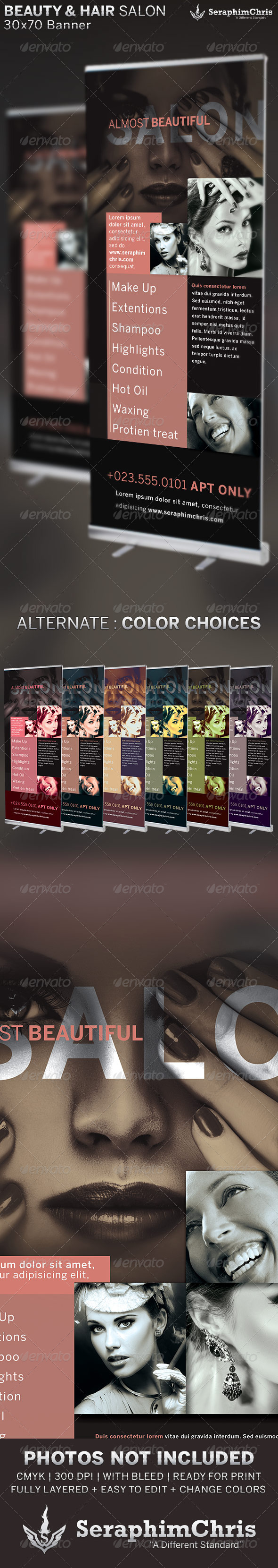 Beauty and Hair Salon Banner Template - Signage Print Templates