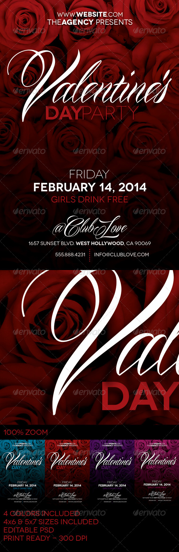 Valentine's Day Party Flyer - Clubs & Parties Events