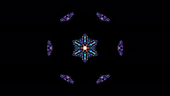 Abstract moving graphic background. For show, colorful animated bright Ornaments. pentagon shape alt