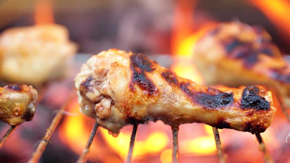 Grilled Chicken BBQ Cooked with a Fire alt