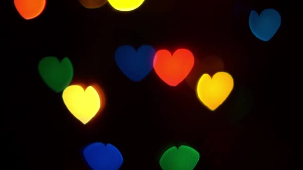 Luminous Hearts Move Up Light Background