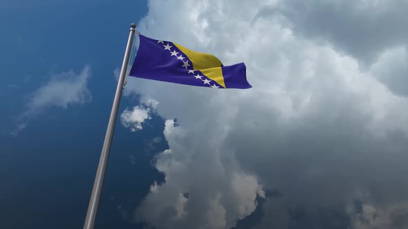 Bosnia And Herzegovina Flag Waving - 2K alt