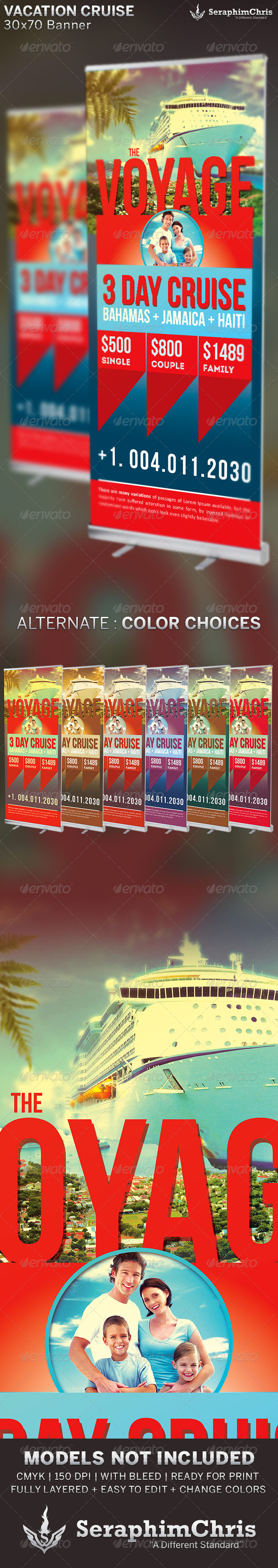 Vacation Cruise Banner Template - Signage Print Templates