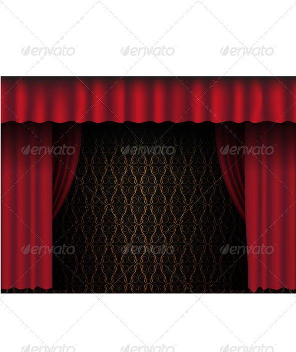 Red Theatre Curtain - Backgrounds Decorative