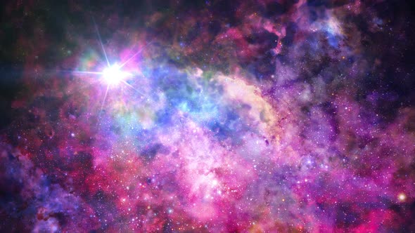 4k Star In Colorful Nebula
