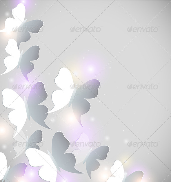 Abstract Background with Butterflies - Abstract Conceptual