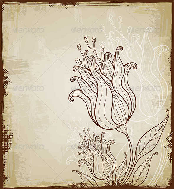 Floral Background with Tulips - Flowers & Plants Nature