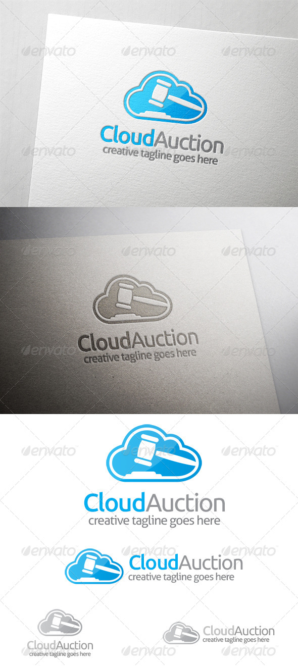 Cloud Auction Logo - Symbols Logo Templates