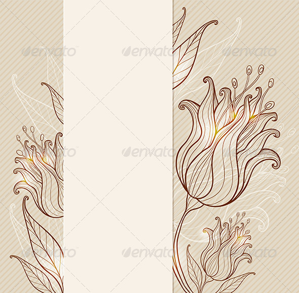 Vintage Background with Tulips - Backgrounds Decorative