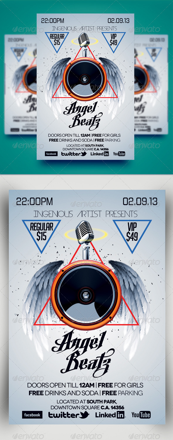 Angel Beatz Party Flyer - Clubs & Parties Events