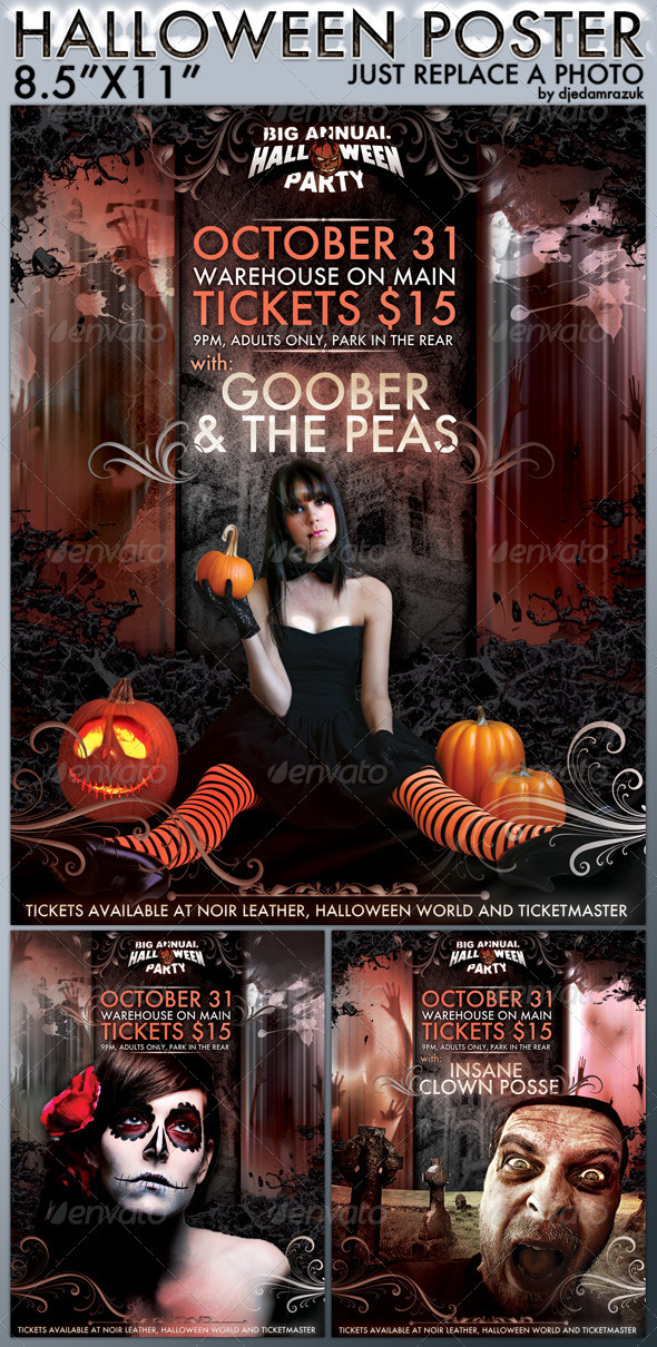Easy to Modify Halloween Poster - Clubs & Parties Events