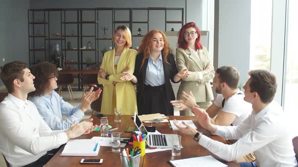 Portrait of Team of 3 Businesswomen As Company Leaders alt