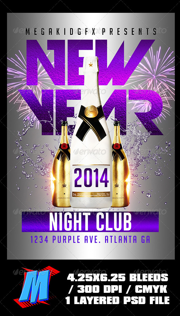 New Year Flyer Template - Clubs & Parties Events