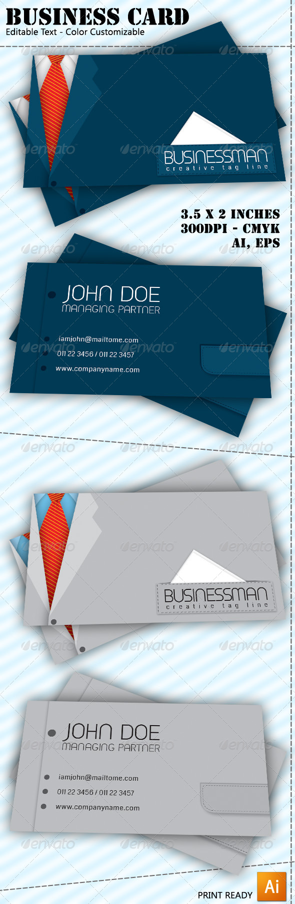 Businessman Business Card - Corporate Business Cards