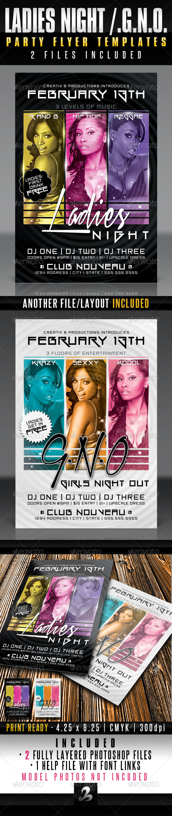Ladies Night / GNO Party Flyer Templates - Events Flyers