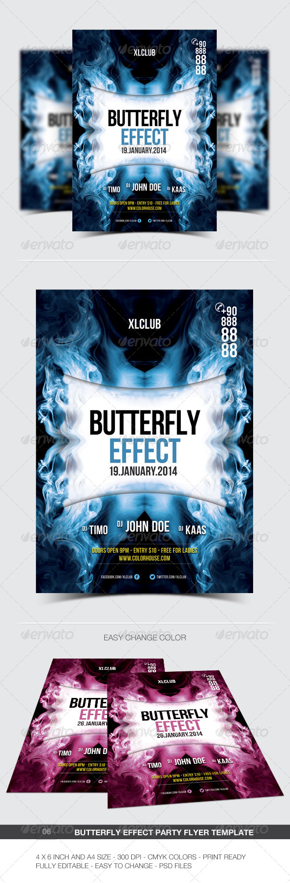 Butterfly Effect Party Flyer/Poster - 06 - Clubs & Parties Events