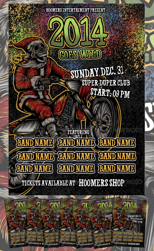 New Year Rock Party Flyer - Clubs & Parties Events