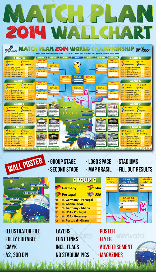 Matchplan 2014 Wallchart - Sports Events