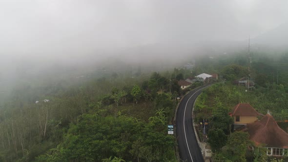 Mountain Landscape Farmlands and Village Bali, Indonesia. alt