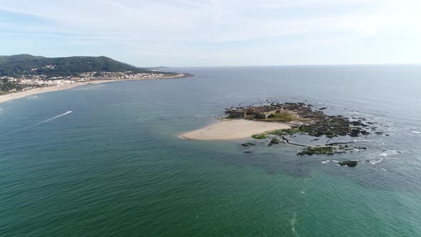 Castle in Small Island Aerial View alt