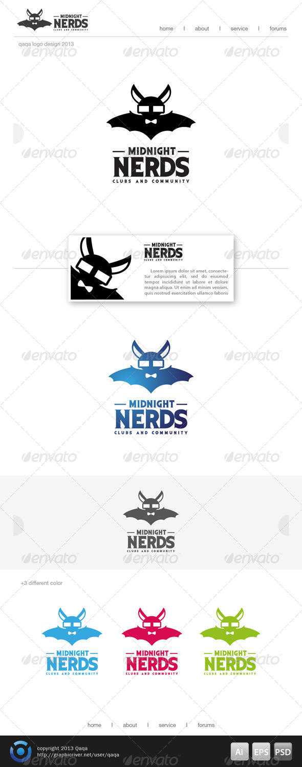 Midnight Nerds Logo - Animals Logo Templates