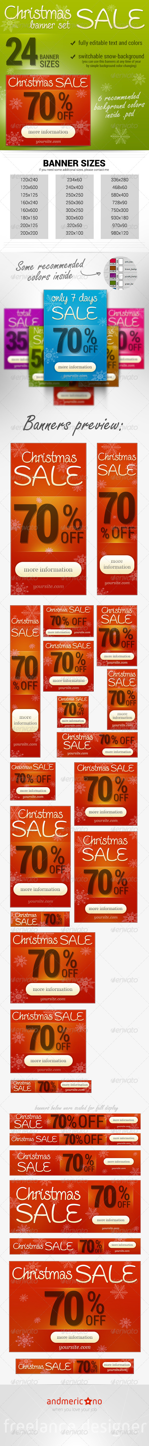 Christmas Banner Set - Banners & Ads Web Elements