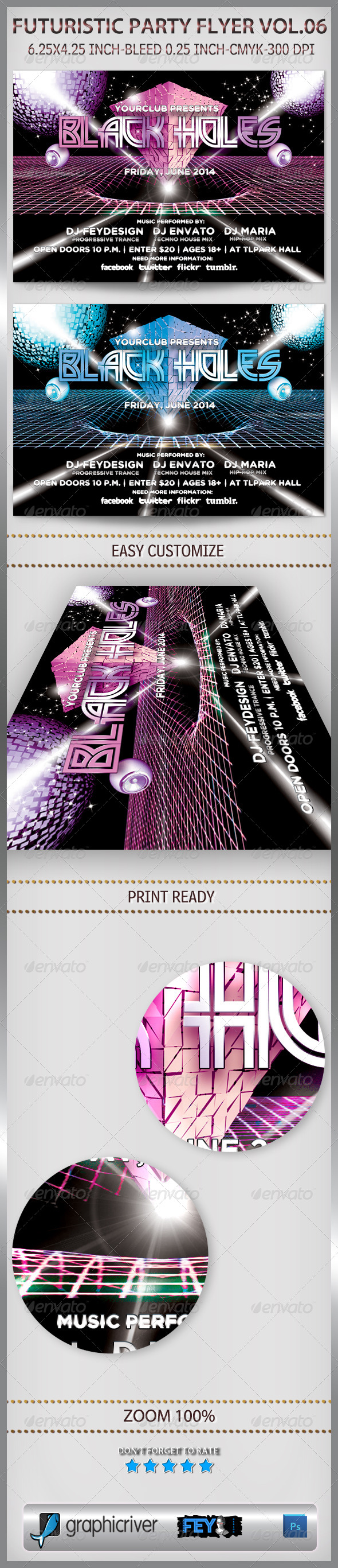Futuristic Party Flyer Vol.06 - Clubs & Parties Events